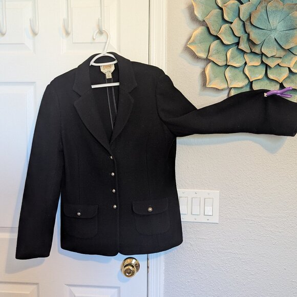 🖤 90s Talbots Blazer — Italian Wool Knit Pewter Buttons, Precision Tailoring 12 - Picture 1 of 10